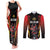 Custom Belgium Football Couples Matching Tank Maxi Dress and Long Sleeve Button Shirt Les Diables rouges Devil Mascot