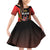 Custom Belgium Football Family Matching Off Shoulder Short Dress and Hawaiian Shirt Les Diables rouges Devil Mascot