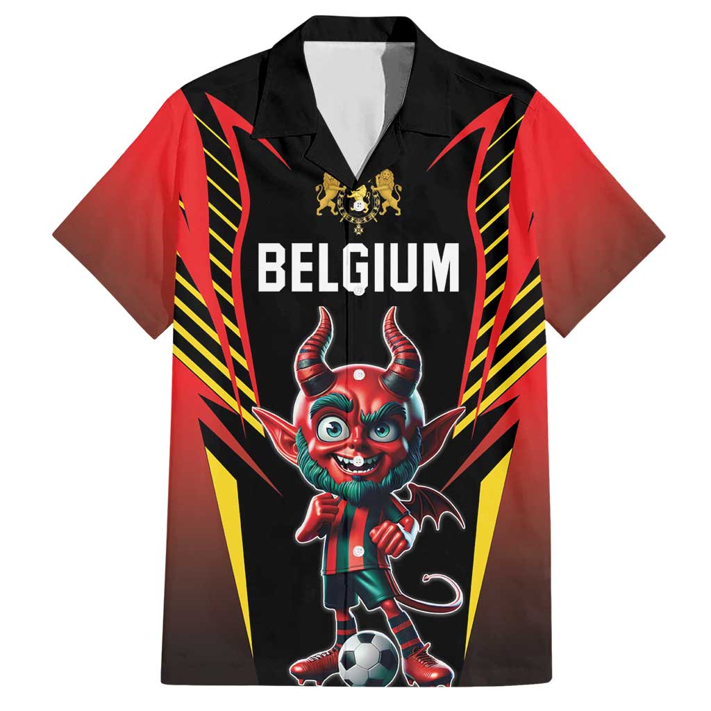 Custom Belgium Football Hawaiian Shirt Les Diables rouges Devil Mascot