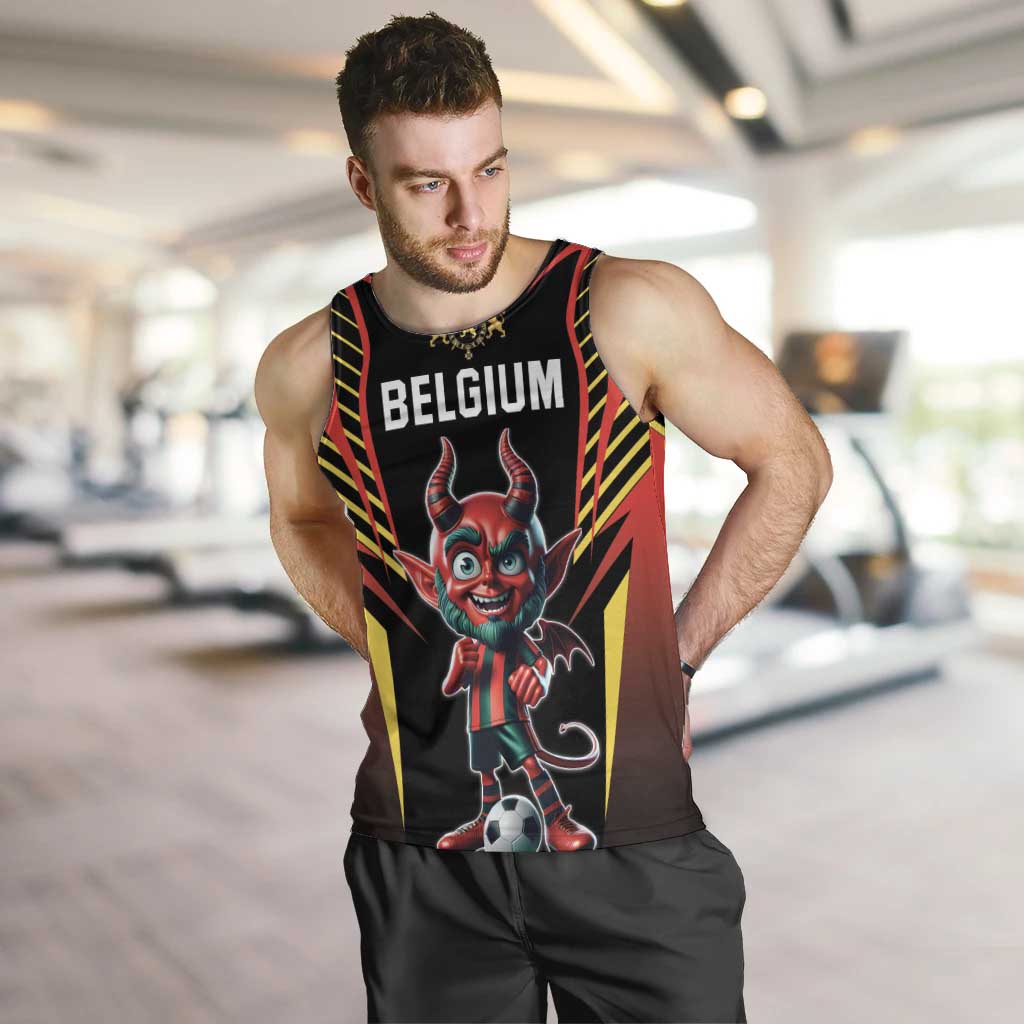 Custom Belgium Football Men Tank Top Les Diables rouges Devil Mascot