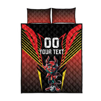 Custom Belgium Football Quilt Bed Set Les Diables rouges Devil Mascot