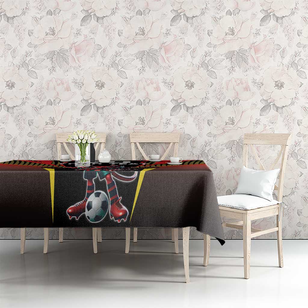 Custom Belgium Football Tablecloth Les Diables rouges Devil Mascot