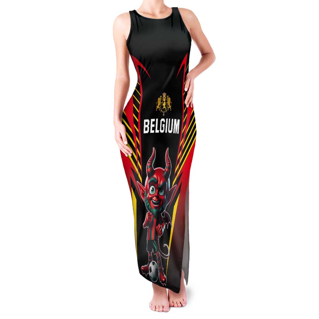 Custom Belgium Football Tank Maxi Dress Les Diables rouges Devil Mascot