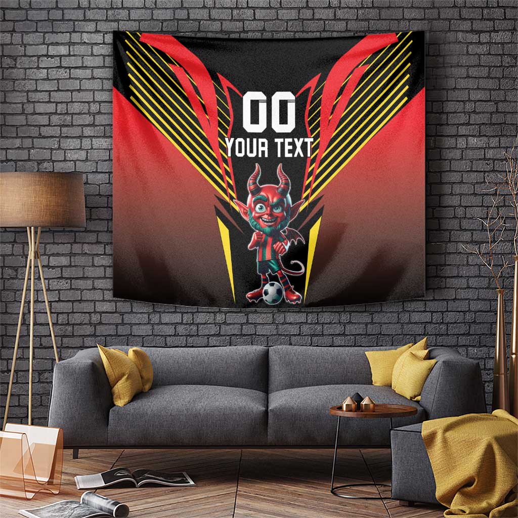 Custom Belgium Football Tapestry Les Diables rouges Devil Mascot