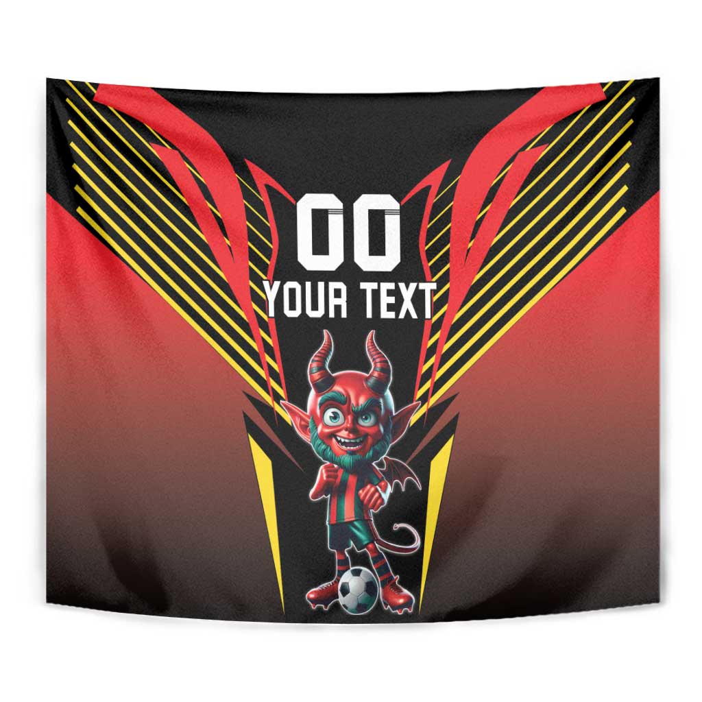 Custom Belgium Football Tapestry Les Diables rouges Devil Mascot