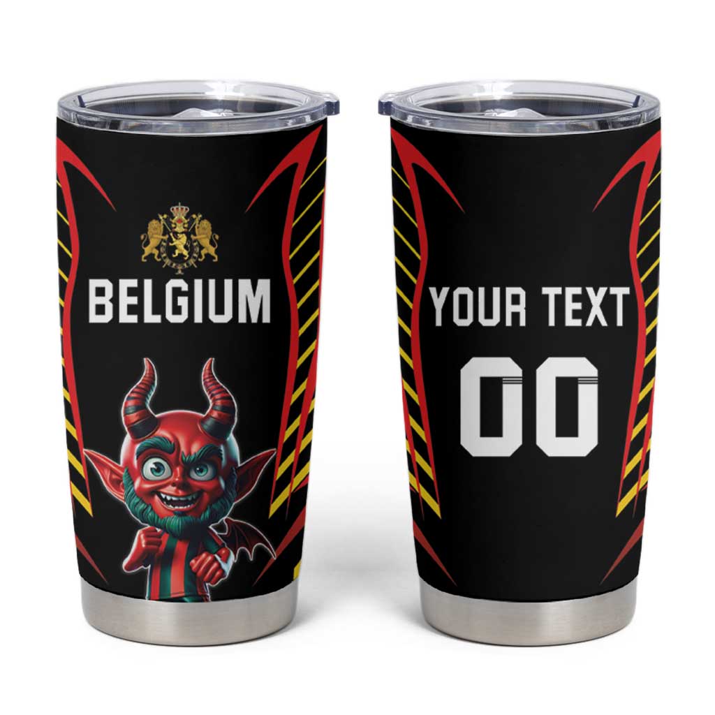 Custom Belgium Football Tumbler Cup Les Diables rouges Devil Mascot