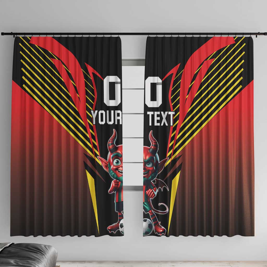 Custom Belgium Football Window Curtain Les Diables rouges Devil Mascot