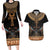 Ankh Egypt Couples Matching Long Sleeve Bodycon Dress and Hawaiian Shirt Ankh Egyptian Hieroglyphs Alphabet