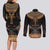 Ankh Egypt Couples Matching Long Sleeve Bodycon Dress and Long Sleeve Button Shirt Ankh Egyptian Hieroglyphs Alphabet