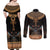 Ankh Egypt Couples Matching Off Shoulder Maxi Dress and Long Sleeve Button Shirt Ankh Egyptian Hieroglyphs Alphabet