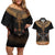 Ankh Egypt Couples Matching Off Shoulder Short Dress and Hawaiian Shirt Ankh Egyptian Hieroglyphs Alphabet