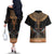 Ankh Egypt Couples Matching Off The Shoulder Long Sleeve Dress and Hawaiian Shirt Ankh Egyptian Hieroglyphs Alphabet