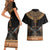 Ankh Egypt Couples Matching Short Sleeve Bodycon Dress and Hawaiian Shirt Ankh Egyptian Hieroglyphs Alphabet