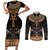 Ankh Egypt Couples Matching Short Sleeve Bodycon Dress and Long Sleeve Button Shirt Ankh Egyptian Hieroglyphs Alphabet