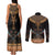 Ankh Egypt Couples Matching Tank Maxi Dress and Long Sleeve Button Shirt Ankh Egyptian Hieroglyphs Alphabet