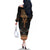 Ankh Egypt Family Matching Off The Shoulder Long Sleeve Dress and Hawaiian Shirt Ankh Egyptian Hieroglyphs Alphabet