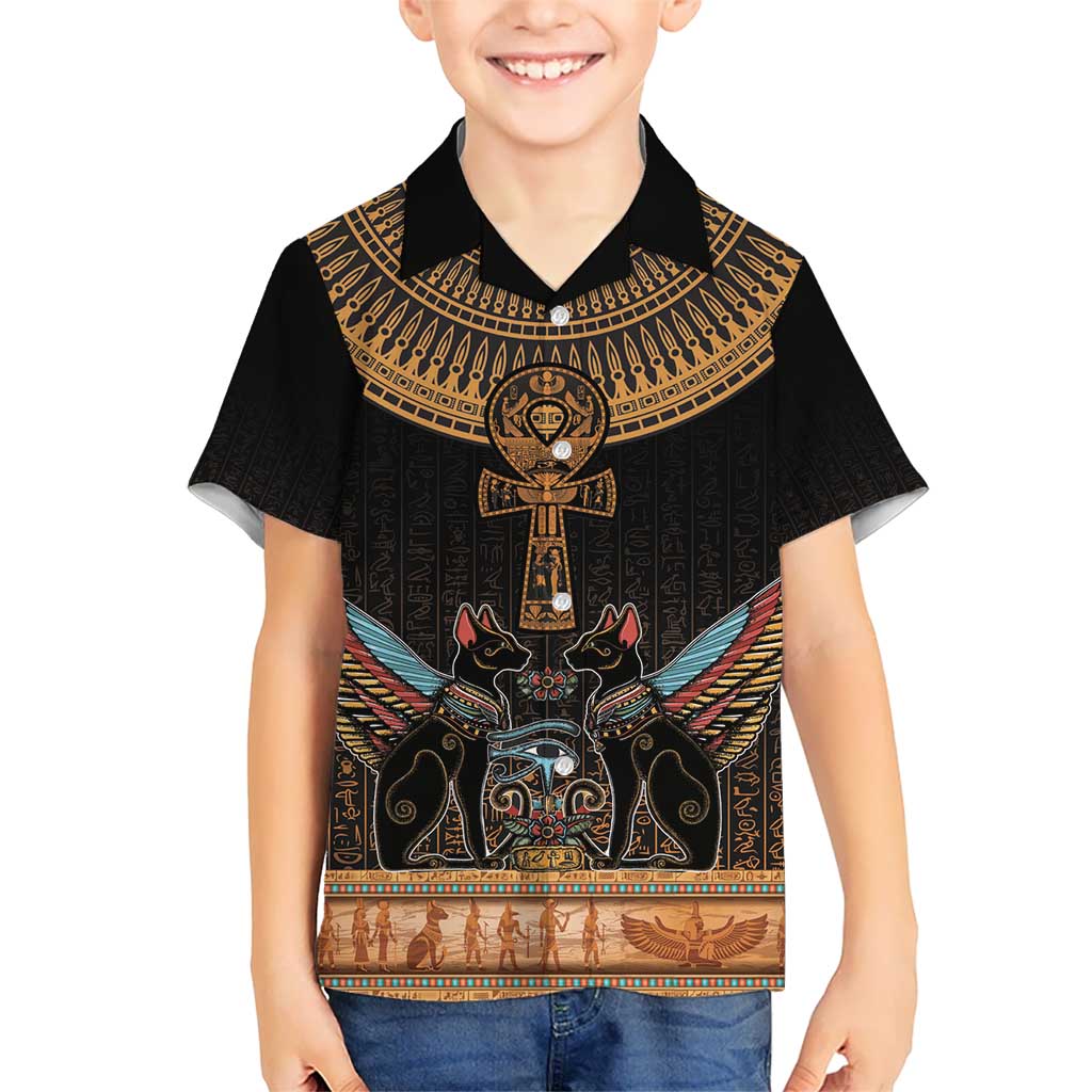 Ankh Egypt Kid Hawaiian Shirt Ankh Egyptian Hieroglyphs Alphabet