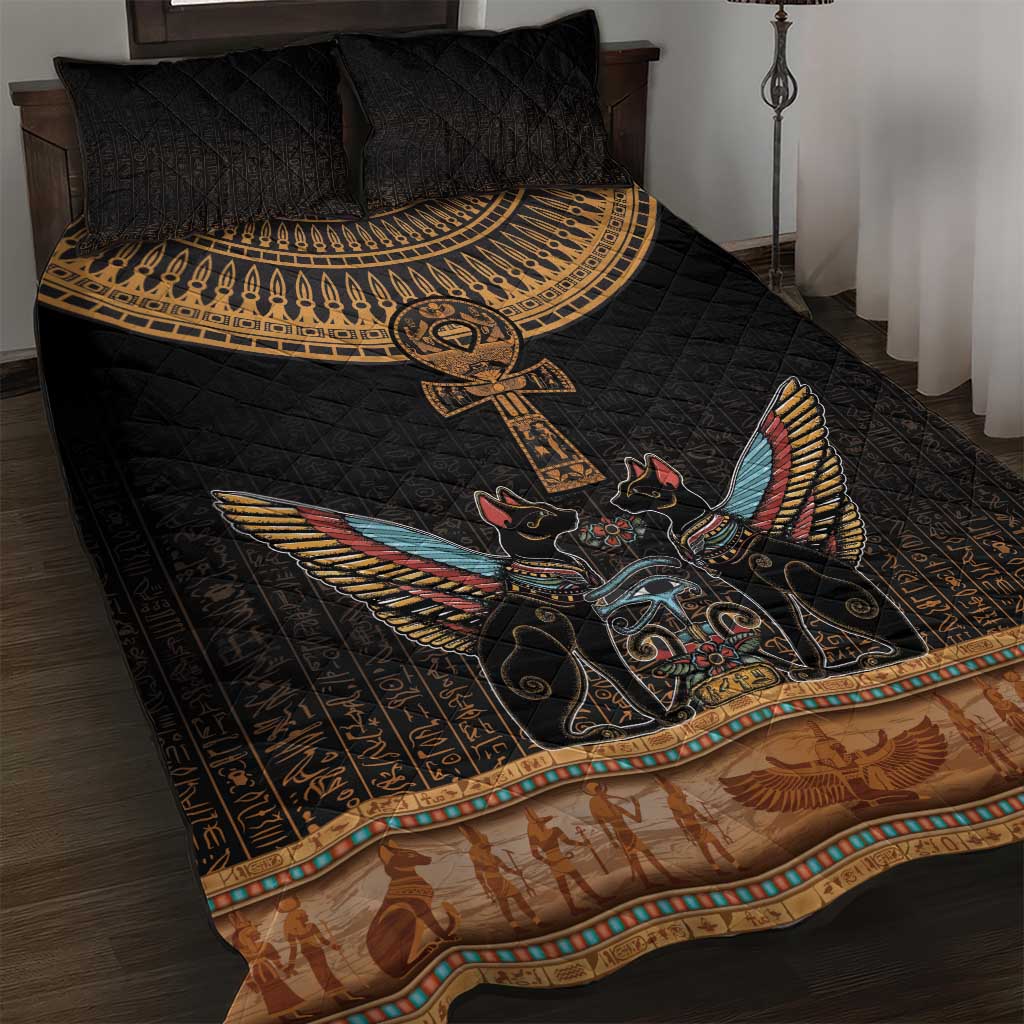 Ankh Egypt Quilt Bed Set Ankh Egyptian Hieroglyphs Alphabet