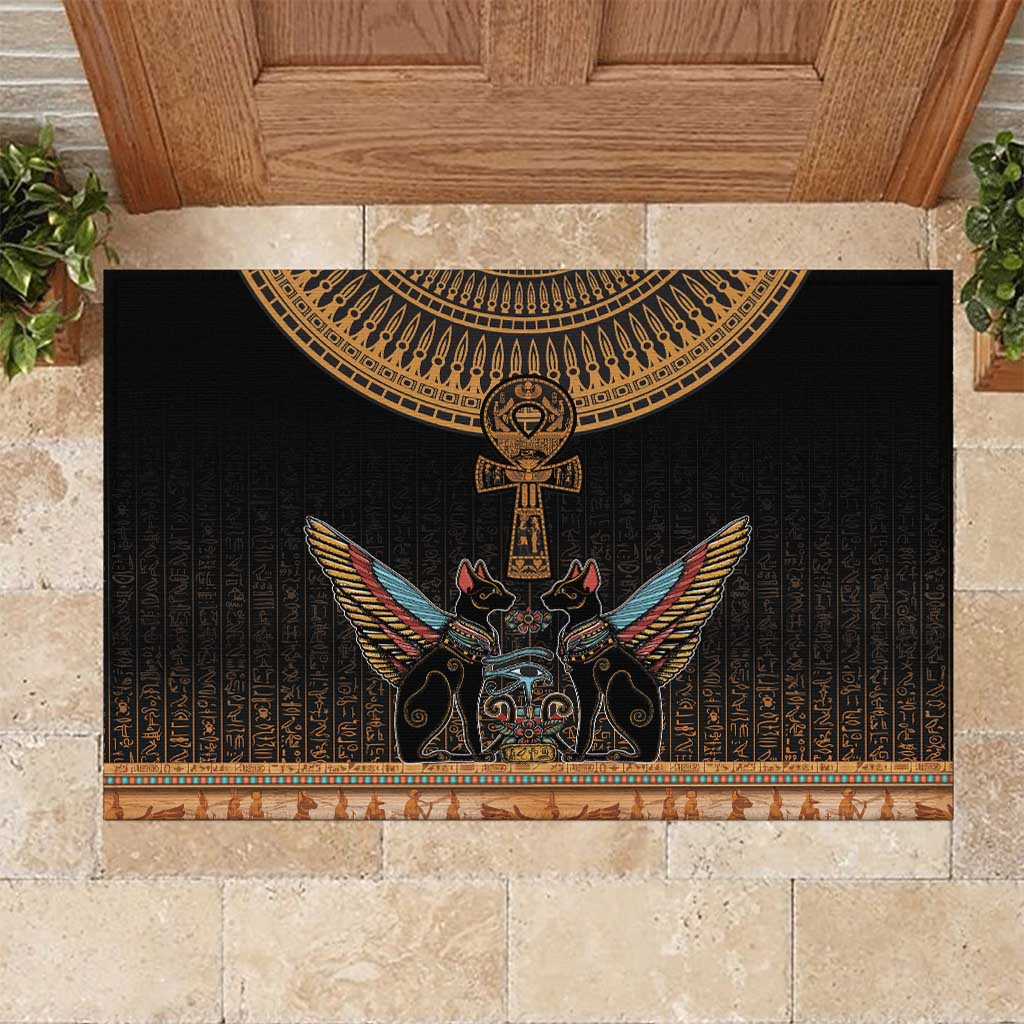 Ankh Egypt Rubber Doormat Ankh Egyptian Hieroglyphs Alphabet