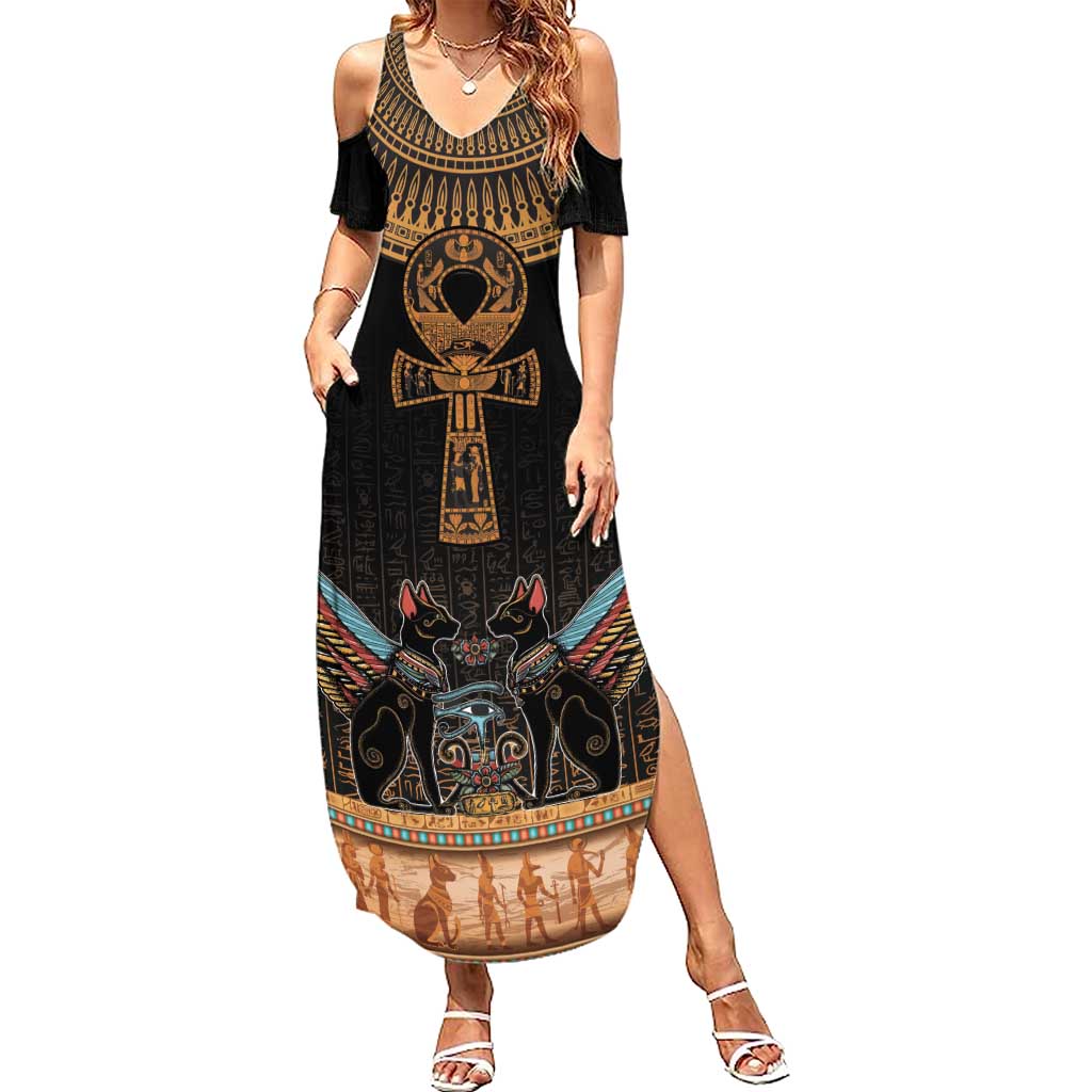 Ankh Egypt Summer Maxi Dress Ankh Egyptian Hieroglyphs Alphabet