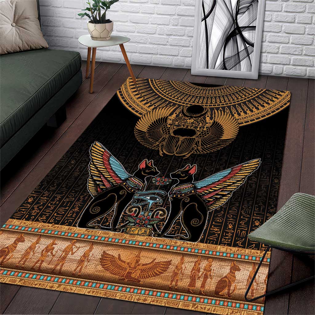 The Scarab Beetle Area Rug Egyptian Hieroglyphs Alphabet