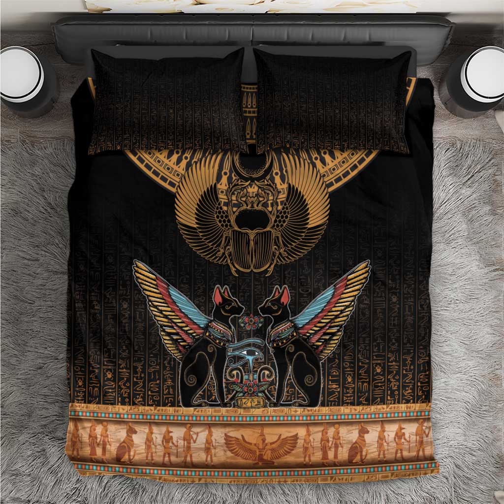 The Scarab Beetle Bedding Set Egyptian Hieroglyphs Alphabet