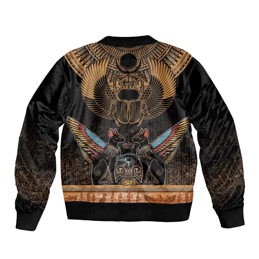 The Scarab Beetle Bomber Jacket Egyptian Hieroglyphs Alphabet
