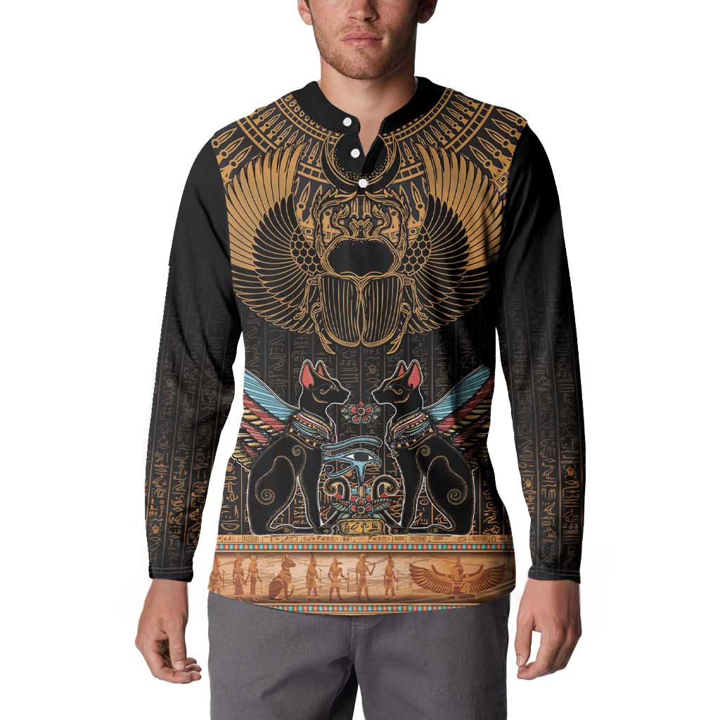 The Scarab Beetle Button Sweatshirt Egyptian Hieroglyphs Alphabet