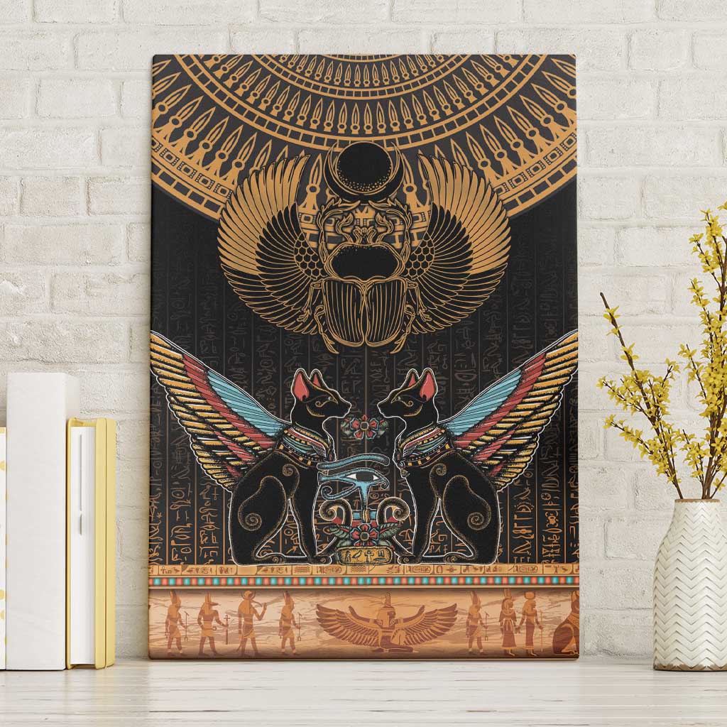 The Scarab Beetle Canvas Wall Art Egyptian Hieroglyphs Alphabet