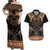 The Scarab Beetle Couples Matching Off Shoulder Maxi Dress and Hawaiian Shirt Egyptian Hieroglyphs Alphabet