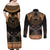 The Scarab Beetle Couples Matching Off Shoulder Maxi Dress and Long Sleeve Button Shirt Egyptian Hieroglyphs Alphabet