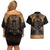 The Scarab Beetle Couples Matching Off Shoulder Short Dress and Hawaiian Shirt Egyptian Hieroglyphs Alphabet