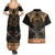 The Scarab Beetle Couples Matching Summer Maxi Dress and Hawaiian Shirt Egyptian Hieroglyphs Alphabet