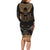 The Scarab Beetle Family Matching Long Sleeve Bodycon Dress and Hawaiian Shirt Egyptian Hieroglyphs Alphabet