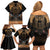 The Scarab Beetle Family Matching Off Shoulder Short Dress and Hawaiian Shirt Egyptian Hieroglyphs Alphabet