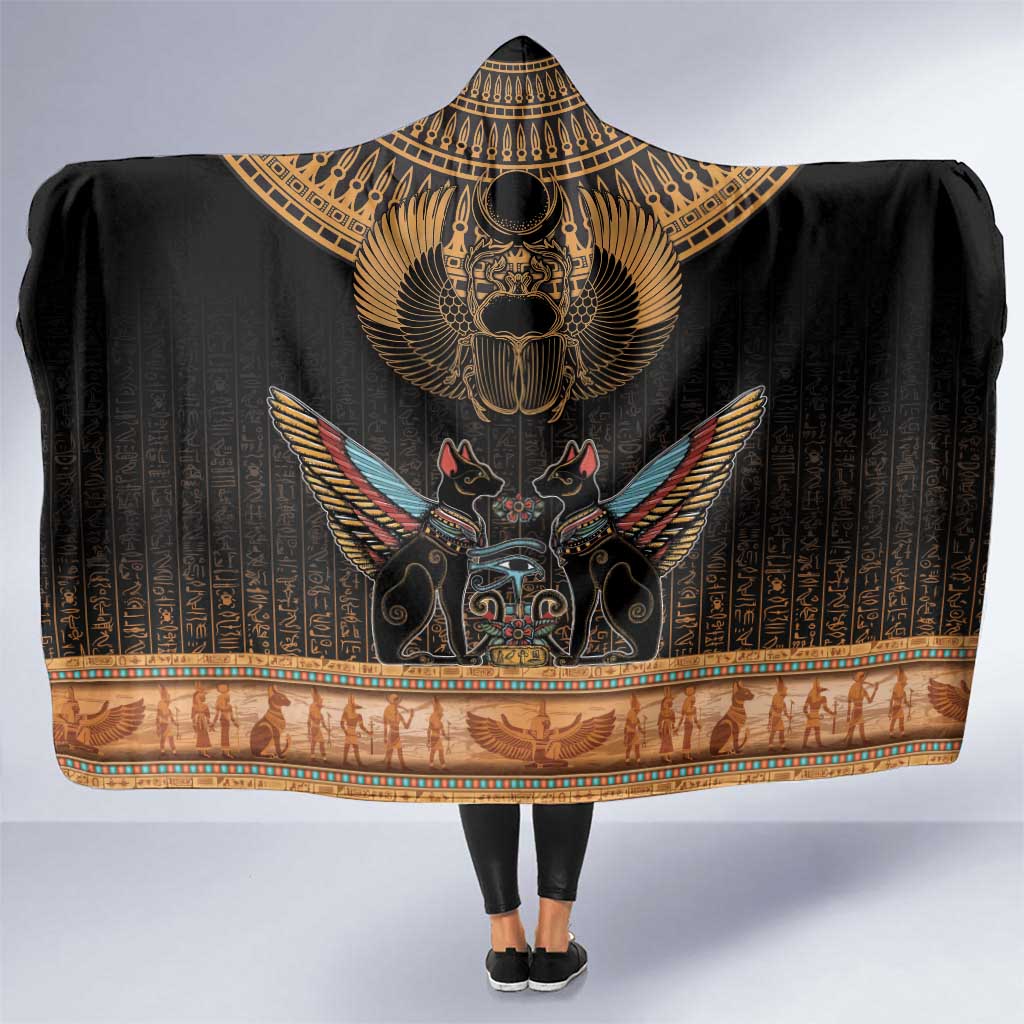 The Scarab Beetle Hooded Blanket Egyptian Hieroglyphs Alphabet