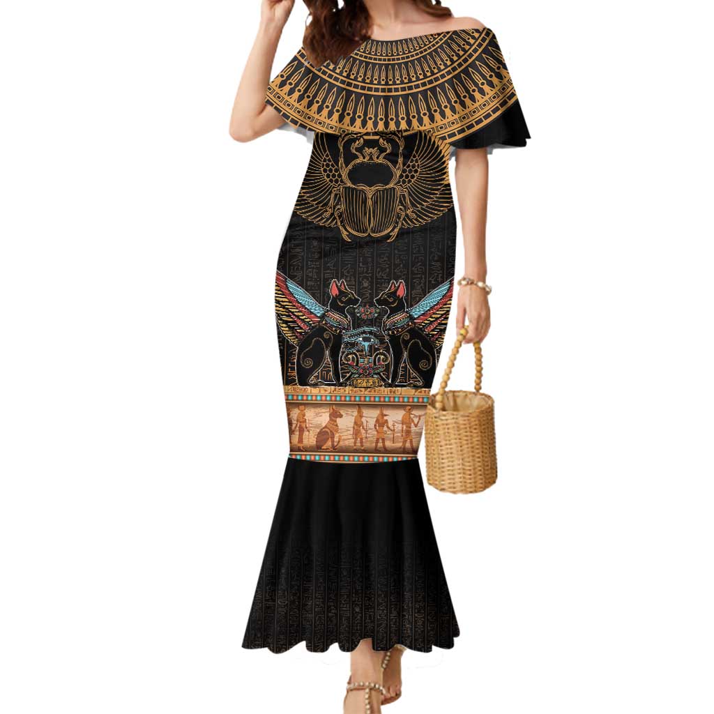 The Scarab Beetle Mermaid Dress Egyptian Hieroglyphs Alphabet