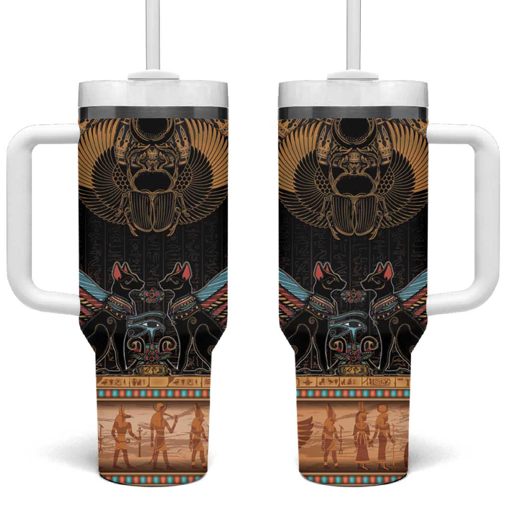 The Scarab Beetle Tumbler With Handle Egyptian Hieroglyphs Alphabet