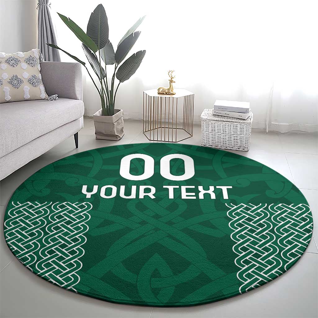 Custom Ireland Rugby Round Carpet Come On Shamrock