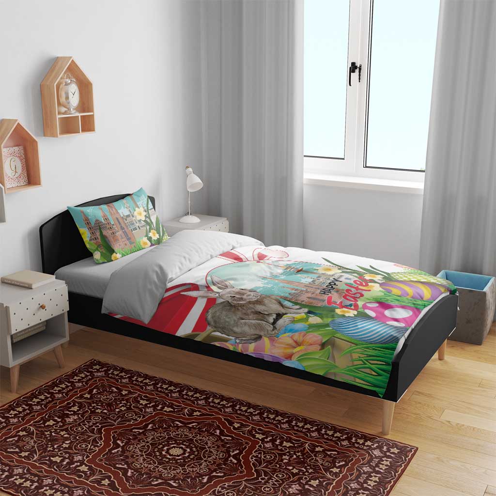 Happy Easter Austria Bedding Set Easter Eggs With St. Stephen's Cathedral