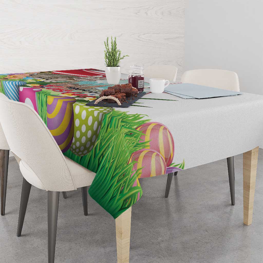 Happy Easter Austria Tablecloth Easter Eggs With St. Stephen's Cathedral