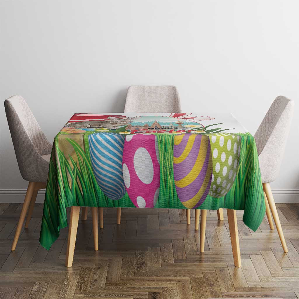 Happy Easter Austria Tablecloth Easter Eggs With St. Stephen's Cathedral