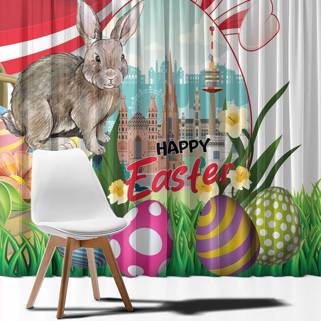 Happy Easter Austria Window Curtain Easter Eggs With St. Stephen's Cathedral