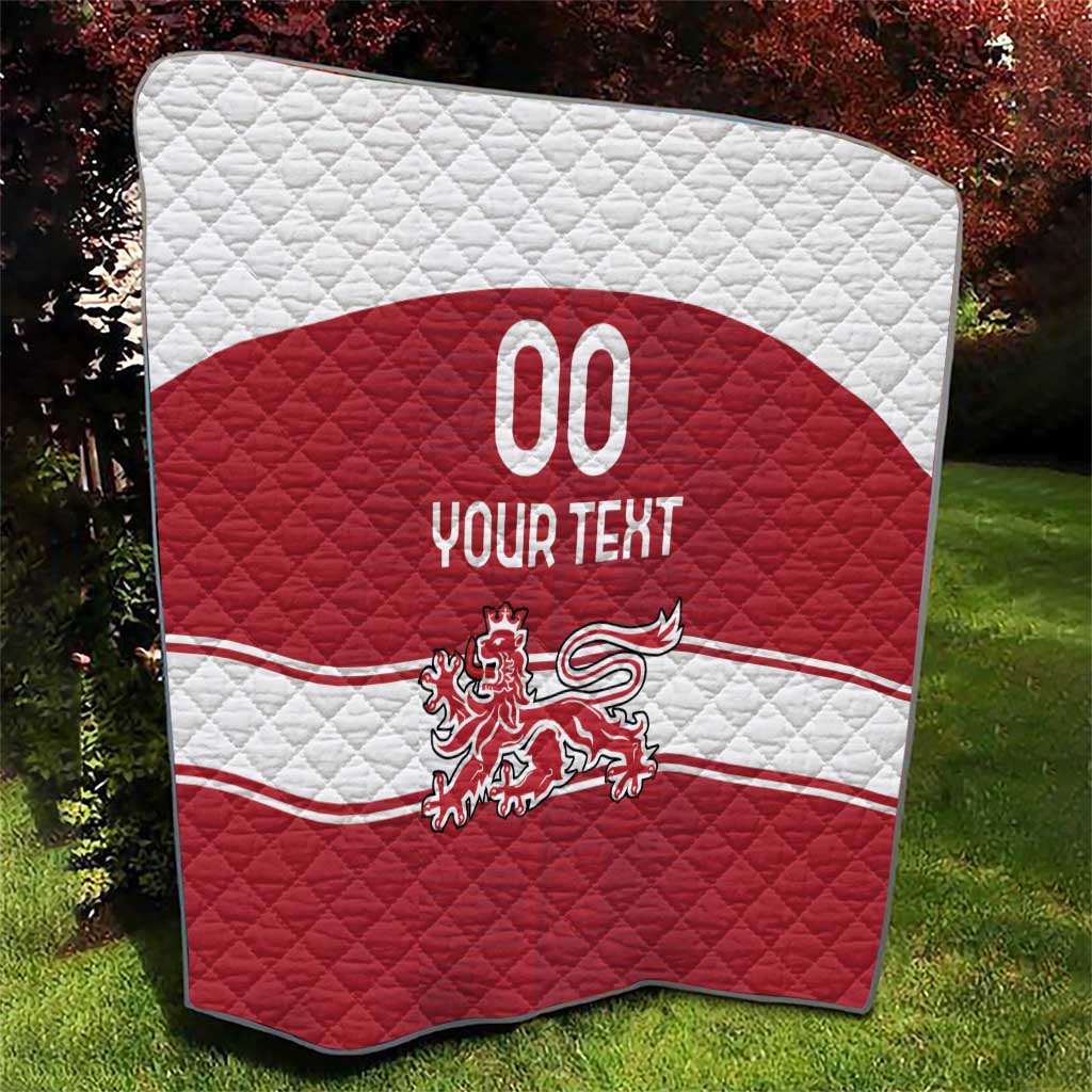 Custom Denmark Hockey Quilt Danish Lions