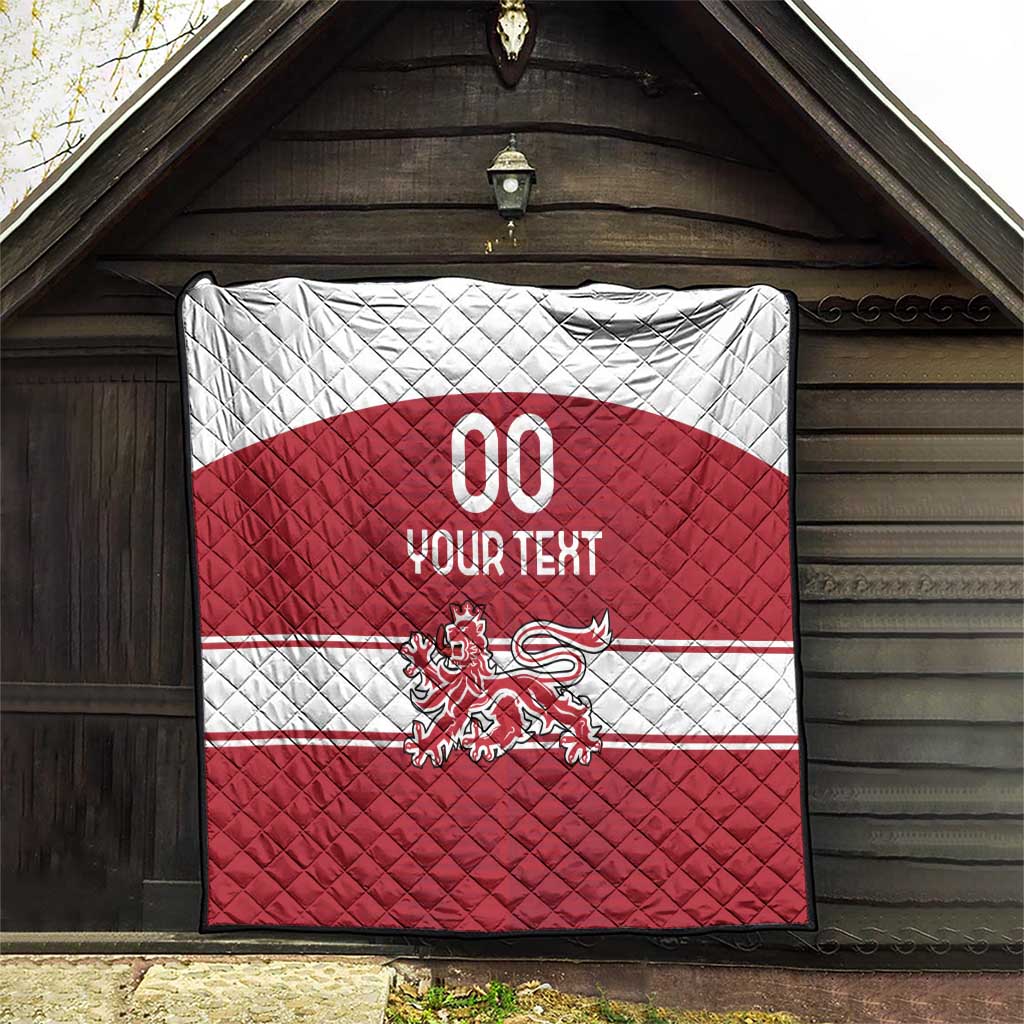 Custom Denmark Hockey Quilt Danish Lions
