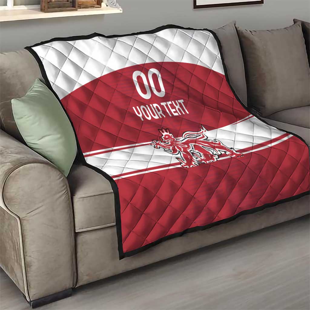Custom Denmark Hockey Quilt Danish Lions