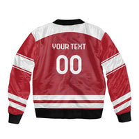 Custom Denmark Hockey Sleeve Zip Bomber Jacket Danish Lions