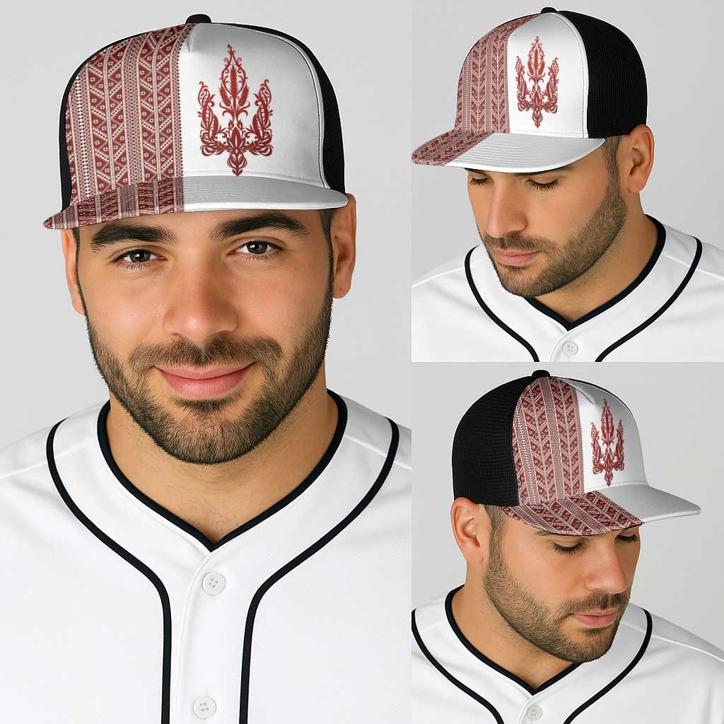 Ukraine Vyshyvanka Pattern Baseball Net Cap Ukrainian Trident
