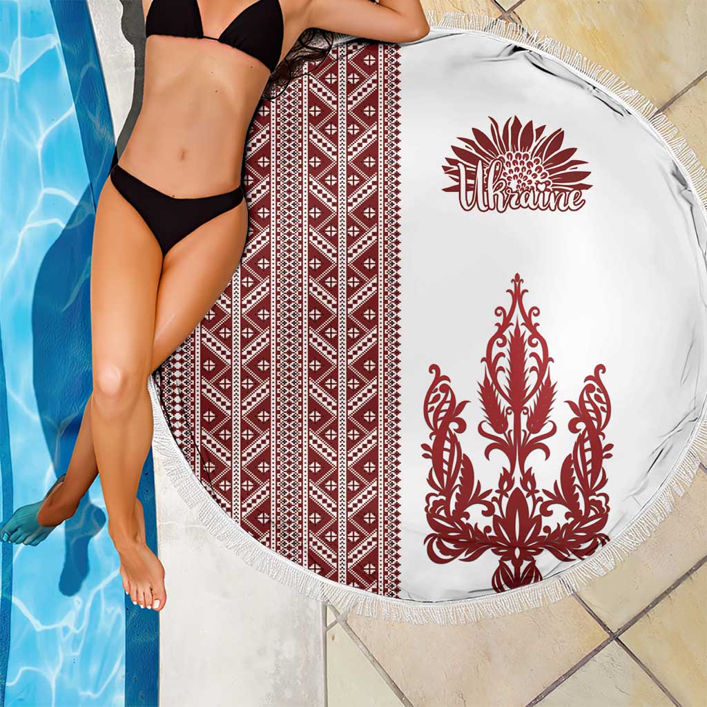 Ukraine Vyshyvanka Pattern Beach Blanket Ukrainian Trident