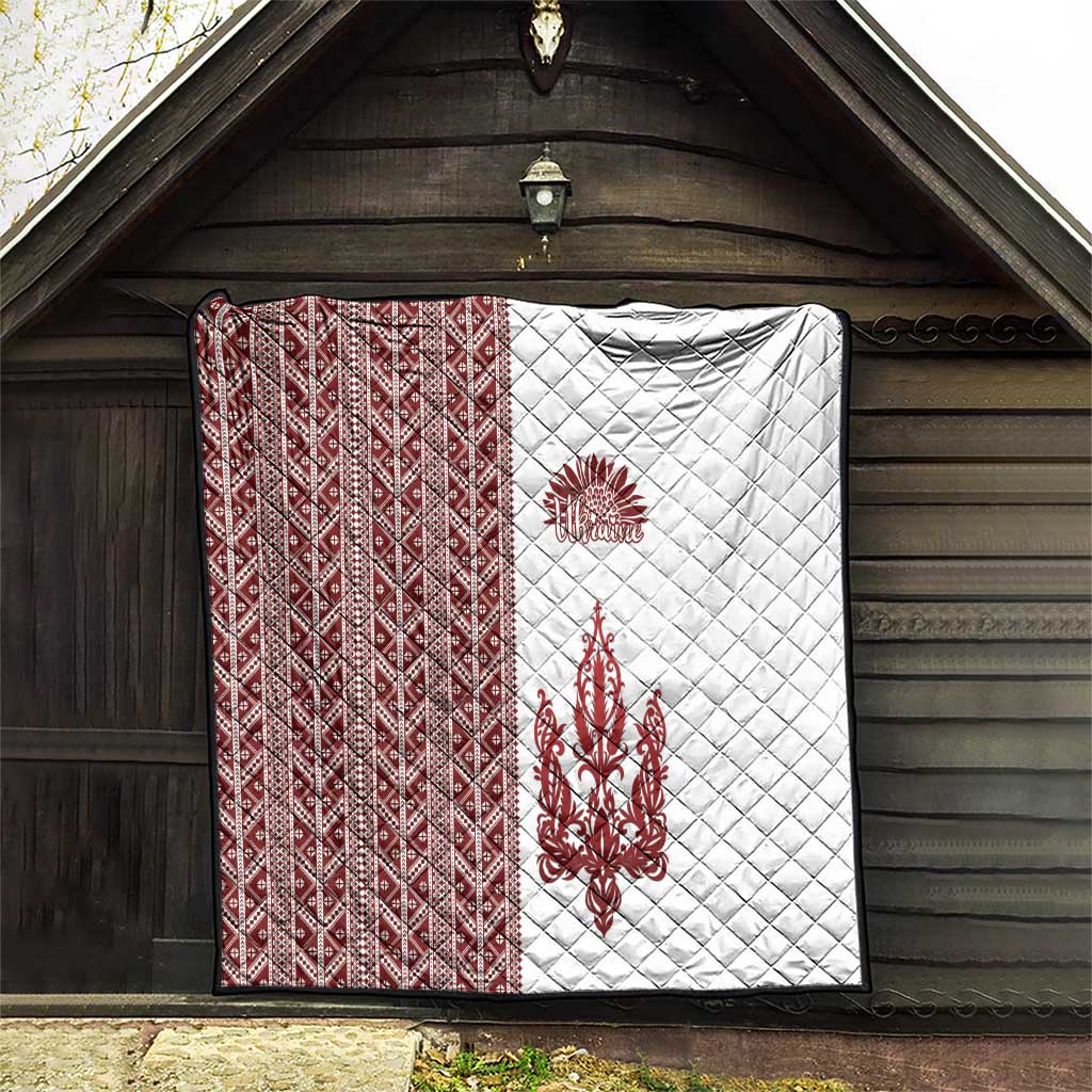 Ukraine Vyshyvanka Pattern Quilt Ukrainian Trident